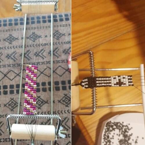 Wood Weaving Beading Loom for Jewelry Bracelet DIY Knitting Machine Children Toy Beginners Can Also Experience The Fun