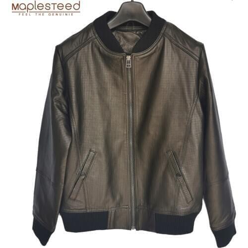 Clearance ! 100% Genuine Sheepskin Leather Jacket Men Casual Baseball Leather Coat Boy Real Skin Clothing Spring Autumn M500