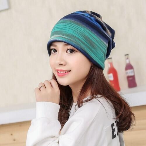 Windproof Sports Caps Women Running Caps Hats Winter Hood Warm Beanies Striped Skullies Scarf Hat Gym Yoga Tennis Caps