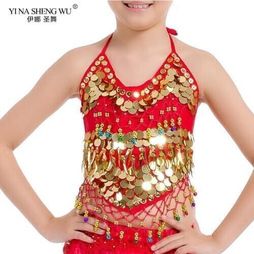 Girls Bellydance Oriental Costumes Children Belly Dance Costume Top 2 Style Grils Indian Sari Clothing Bollywood for Kids Tops