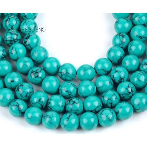 Green Turquoises Minerals Stone Round Loose Beads For Jewelry Making 4-12mm Spacer Beads Fit Diy Bracelets Necklace 15'' Strand
