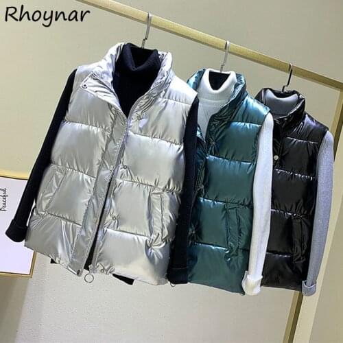 Vests Women Winter Solid Simple 4 Colors All-match Leisure Oversize L-4XL Single Breasted Pockets Ladies Outwear Fashion Ulzzang