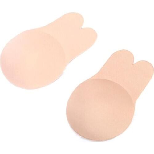 1 Pair Female Anti-Bump Lift Chest Stickers Breathable Rabbit Ear Chest Stickers Anti-Sagging Invisible Bra Without Steel Ring