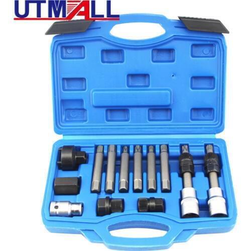 13pcs Alternator Freewheel Pulley Puller Removal Engine Auto Tool Set NEW