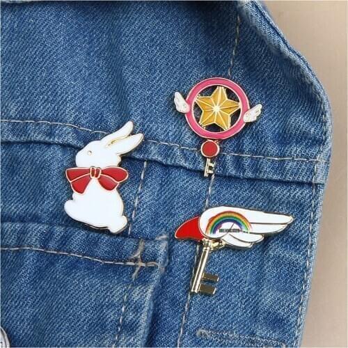 3 PICS Anime Cardcaptor Sakura Brooch Cosplay Prop Accessories Accessory Jewelry Accessories Card Captor Pin