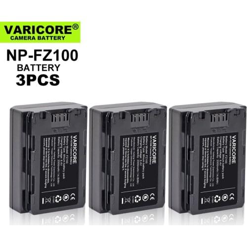 3pcs VariCore Camera battery 8.4v 2000mAh A7 M3 Micro single NP-FZ100 for A7R4 A7R3 7RM3 A7RIII ILCE-9 A9M2 Digital batteries
