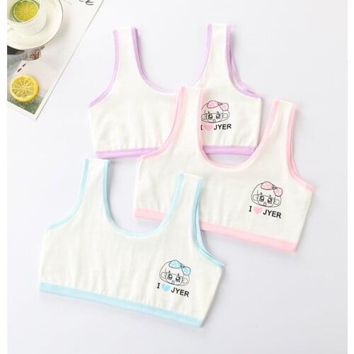 3pcs/lot Girls Training Bras Young Girl Bra Cotton Teenage Underwear for Kids Summer Teens Puberty Clothing Underwear for Girls