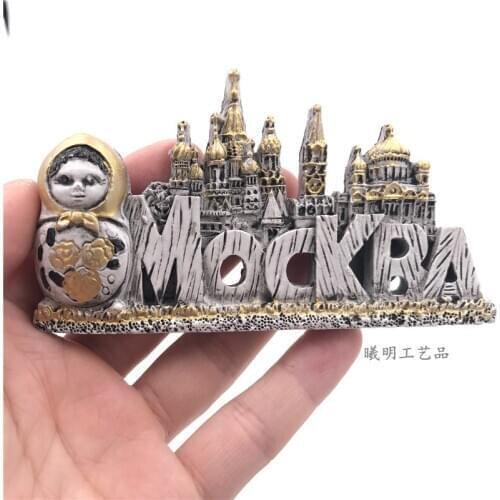 3D Resin Russia Fridge Magnet Moscow Mockra Decorative Refrigerator Magnets Sticker Tourist Travel Souvenir GIFT IDEA