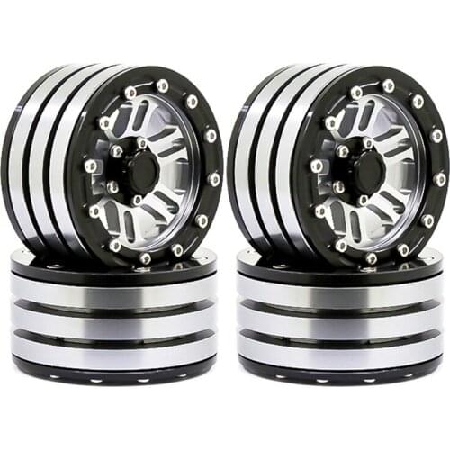 4Pcs Metal 1.9 Beadlock Wheels Rims for 1/10 RC Crawler Axial SCX10 SCX10 II 90046 AXI03007 Traxxas TRX4 RC4WD D90