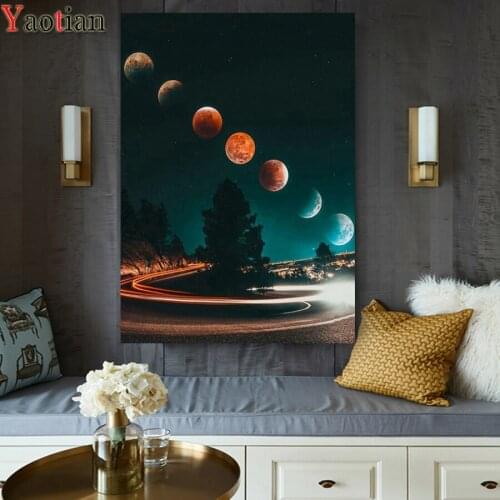 5d Diamond Painting Mosaic Moon planet landscape Diamond Mosaic Rhinestone Embroidery Full Square Round Drill Home Kits