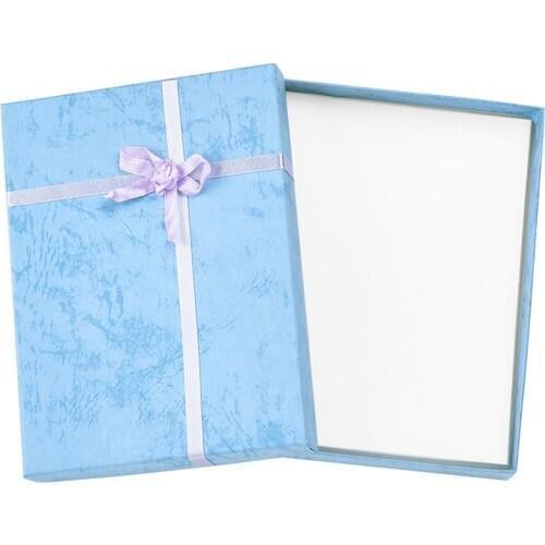 6pcs 160x120x30mm Rectangle Jewelry Cardboard Boxes for Necklace Ring Earring Packaging Box with Satin Ribbon Sponge F70