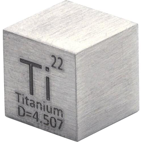 99.5% Pure Titanium Cube Ti Block Metal Carved Element Periodic Table Supplies N58A