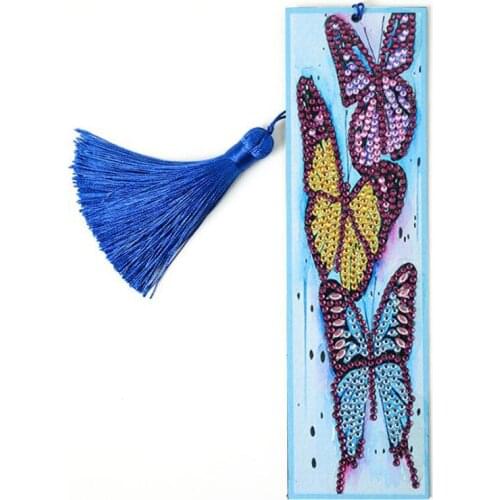 Butterfly Diamond Painting Bookmark DIY Special Shaped Diamond Mosaic Leather Tassel Book Marks Diamond Embroidery Cross Stitch