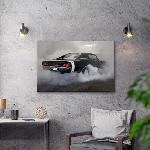 No Frame Car Taillights In The Fog Wall Art Print Canvas Painting Nordic Posters and Prints Wall Pictures
