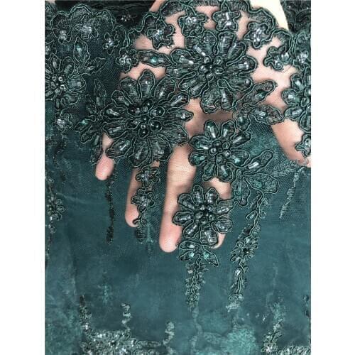 Free shipping gorgeous 3D African lace fabric New arrival JRB-101940 fashion design French net lace fabric with beads