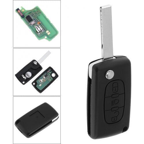 3 Buttons Keyless Uncut Flip Remote Key Fob with Light Button ID46 Chip and HU83 Blade CE0536 for Citroen C3 C4 Models