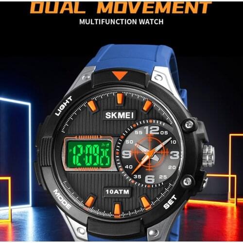 SKMEI Mens Watches Quartz Watches Creative 100m Waterproof Men Sports Wristwatches LED Stopwatch Alarm Clock Watch reloj hombre
