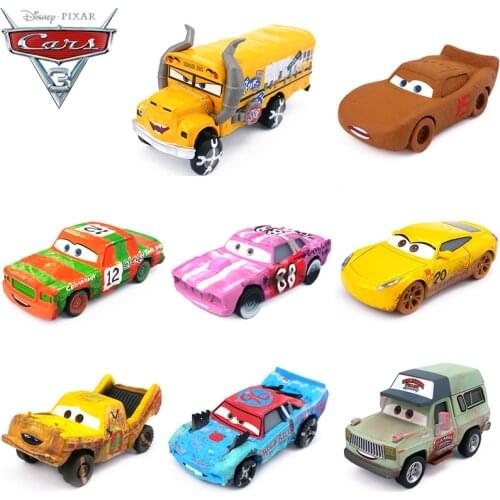 Disney Pixar Cars 3 Lightning McQueen Mater Huston Jackson Storm Ramirez 1:55 Diecast Metal Boys Kids Toys Model Car Figures