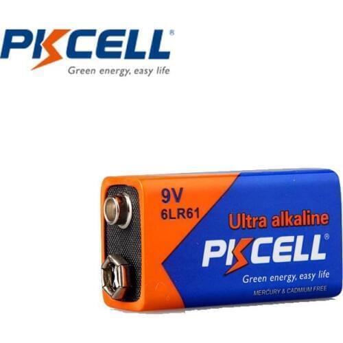 24Pcs PKCELL 9V 6LR61 Electronic thermometer E22 MN1604 522 Super Alkaline Battery Superior 6F22