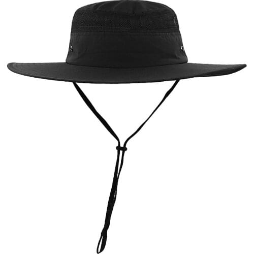 Man Plus Size Mesh Sun Cap Summer Wide Brim Bucket Hats Mountaineering Fast Dry Boonie Hat Large Fisherman Hat 55-59cm 60-65cm