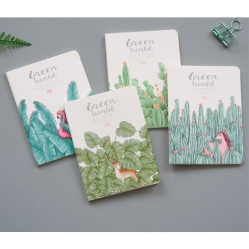 4pc cute cactus Flamingo 100 Days Schedule Book TODO LIST Weekly Planner Notebook journal School Supplies kawaii