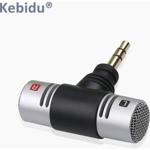 KEBIDU Mini 3.5mm Jack ME51S Condenser Stereo Clear Voice Microphone Adapter For PC Laptop For Recording Pen Interview Meeting