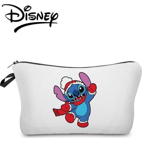 Disney Lilo & Stitch Printing Cosmetic Bags Christmas Gift Cute Child Cartoon Candy Organizer Bag Women Mini Makeup Bag Portable