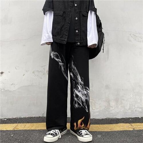 Handsome hip-hop fashion brand Diablo casual pants street trend Joker men and women high street straight pants