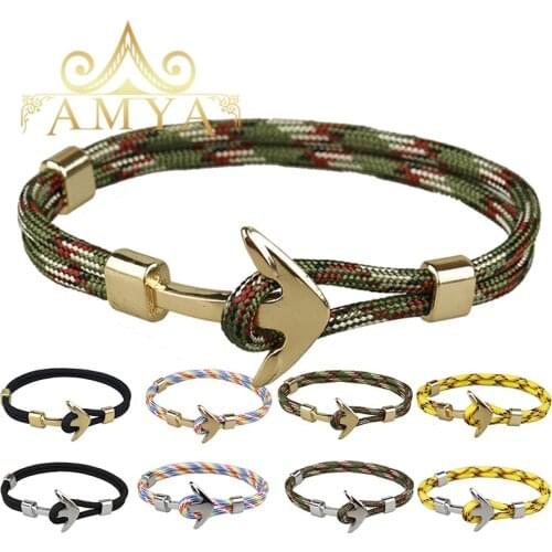 More Than 200 Style Gold/Silver Alloy Anchor Bracelet Multilayer Rope Chain Paracord Bracelet For Women Men Friendship Gift