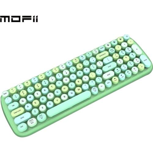MOfii Bluetooth Keyboard with Colorful Retro Gorgeous Keycaps Wireless Bluetooth Keyboard for PC Computer Notebook Laptop Game