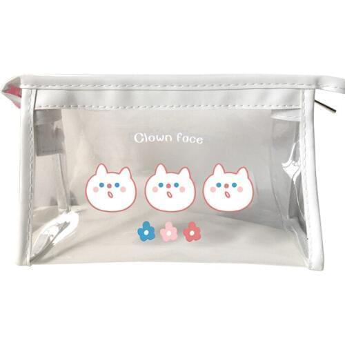 PVC Cartoon Cosmetic Bag Women Travel Accessories Transparent Zipper Bags Clear Makeup Organizer Storage Pouch Toiletry Wash bag