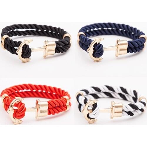 Mens Anchor Bracelet Hand-woven Colorful Nylon Rope Anchor Bracelet Bracelet Bracelet Charm Bracelet Mens Bracelet