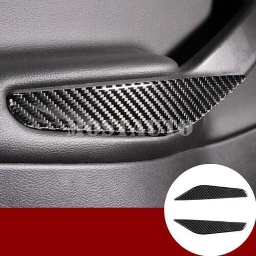 For Ford Escape Kuga Carbon Fiber Car Rear Door Grab Handle Trim Cover 2016-2018 2pcs Car Accessories Interior Car Decor