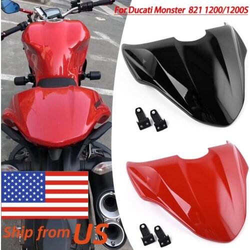 For Ducati Monster 821 2014-2021 2015 2016 Motorcycle ABS Rear Pillion Passenger Hard Seat Cowl Cover Section Tail Fairing Red