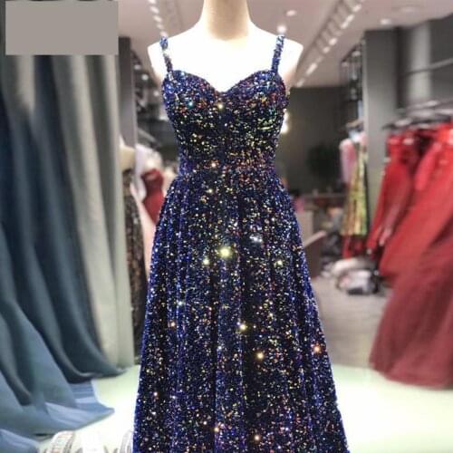 Formal Evening Dress 2021 The Party Prom Sweetheart A-line Luxury Bling Sequins Gowns