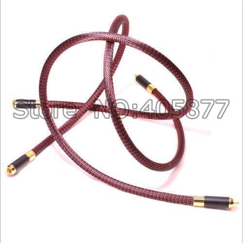 Pair 1m 3ft RCA Audio OFC Cable Locking Plug Phono CD Player Amplifier HiFi