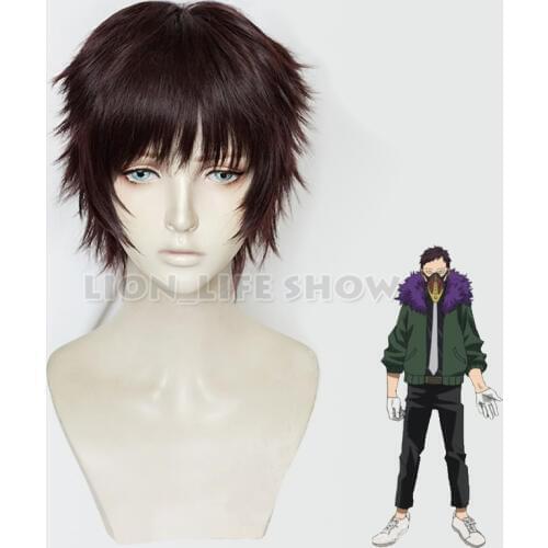 My Hero Academia Boku no Academia Kai Chisaki Short Red Brown Cosplay Wig