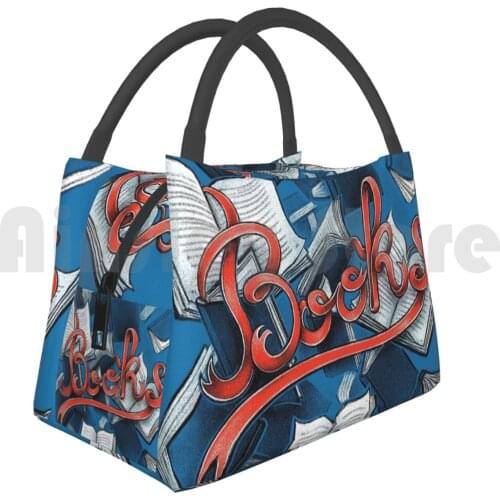 Portable Insulation Bag Books Read Book Typo Typography Library Smart Student School Literature Roman Writer