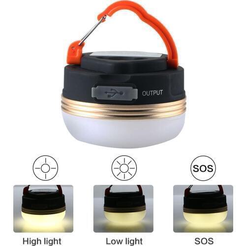 Mini Portable Camping Lights 3W LED Camping Lantern Waterproof Tents lamp Outdoor Hiking Night Hanging lamp USB Rechargeable
