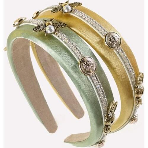 Baroque Pearl Rhinestone Hairbands For Women Hair Accessories For Girls Headband Hair Band Colorful Crystal Headbands