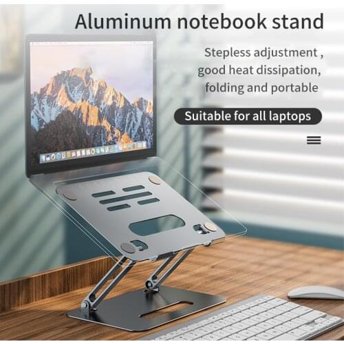 Adjustable Notebook Stand Aluminum Alloy Folding Portable for Laptop MacBook Computer Bracket Lifting Cooling laptop holder bed