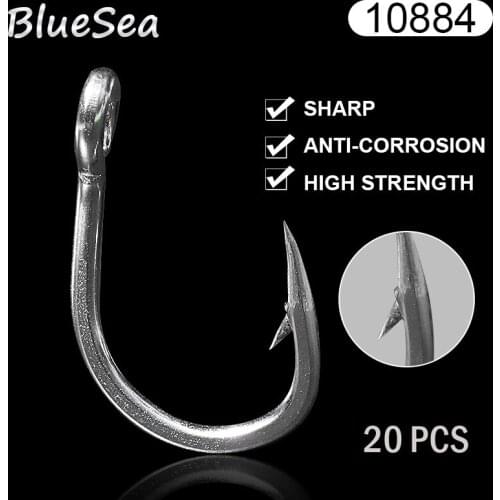 BlueSea 10884 20 Pcs/Pack Stainless Steel Triple Assist Fish Hooks Live Bait Weighted Fishing Hook Tuna Bait Circle Fish Hooks