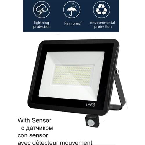 220V 10-100W LED FloodLight Spotlight Exterior Street wall reflector light of garden LED Light Sensor foco Lamp waterproof Garde