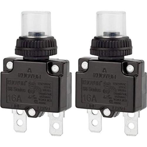 Thermal Overload Circuit Breaker 88 Series50/60Hz Push Button Circuit Breaker Reset Boot Switch and Waterproof Button Transparen