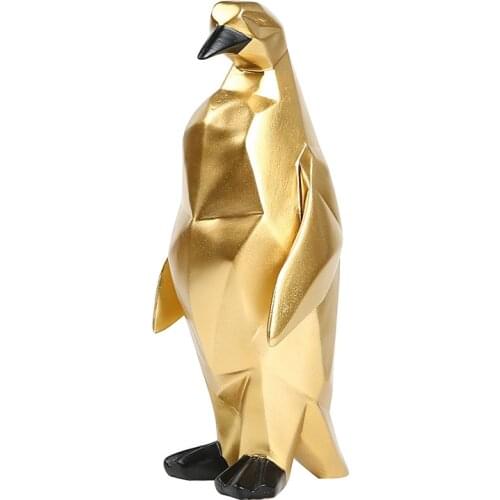 Ornaments Home Statues Sculptures Figurines For Interior Sculptures Nordic Modern Geometric Shape Penguin Ornament Gold Black