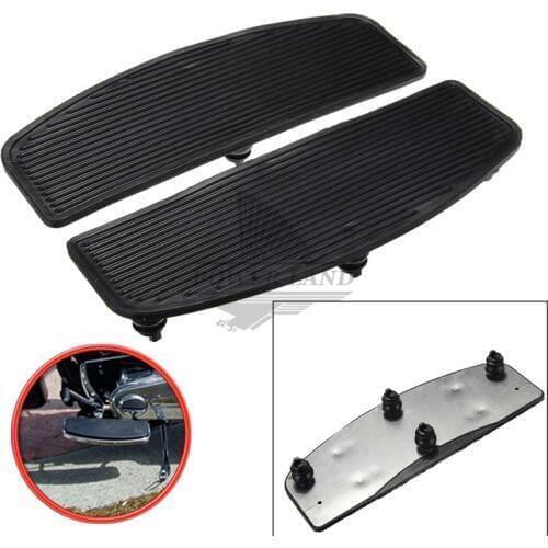 Universal Motorcycle Steel Front Rubber Rider Insert Floorboard Footboards Foot Rest Pedal Footpeg For FLSTFB FAT BOY SPECIAL