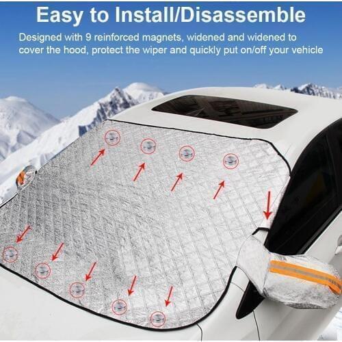 Universal Car Windshield Snow Cover 9pcs Magnets Anti-frost Sun Shade Protection Cover Car Clothing Car SUV Window Snow Cover