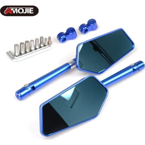 Universal Motorcycle Scooter Mirror Rectangle Aluminum Side Rear View Mirrors For KAWASAKI Z800 Z750 ER-6N 2013 2014 2015 2016