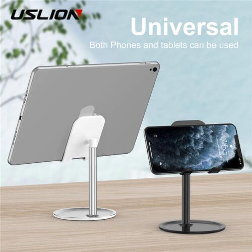 USLION Universal Desktop Tablet Phone Holder For iPhone 11 iPad Samsung Desktop Tablet Table Stand Cell Mobile Phone Stand Mount