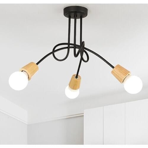 Vintage Iron Ceiling Lights Chandelier 3/5 Sockets Lighting Nordic Modern Home Living Room Bedroom Ceiling Lamp Light Fixtures